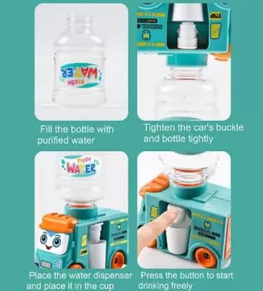 Bus Water Dispenser with 10 Cotton Clay Toy Trendy Moving Wheels School Bus car