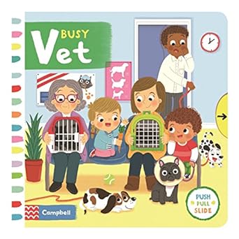 Busy Vet Push Pull Slide Book