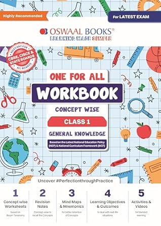 Oswaal One For All Workbook Class 1 General Knowledge | Concept Wise | For Latest Exam