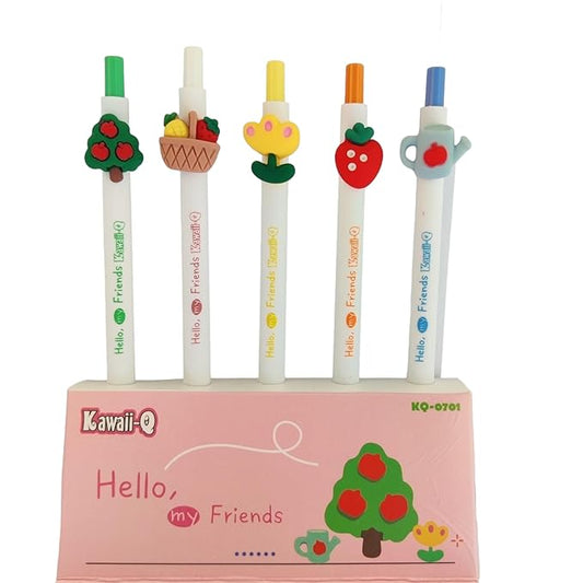 Gel Pens For Writing-5 Pcs Cartoon Design Lightweight Gel Pen With Comfortable Grip