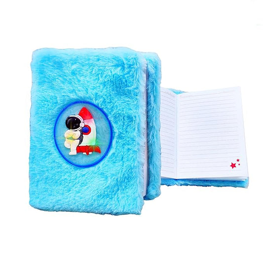 Space Theme Diary  – Light Up Diary for Kids, Soft Fur Diary , Diary for Journal, Journal Diary – A6 Size (144 Pages)