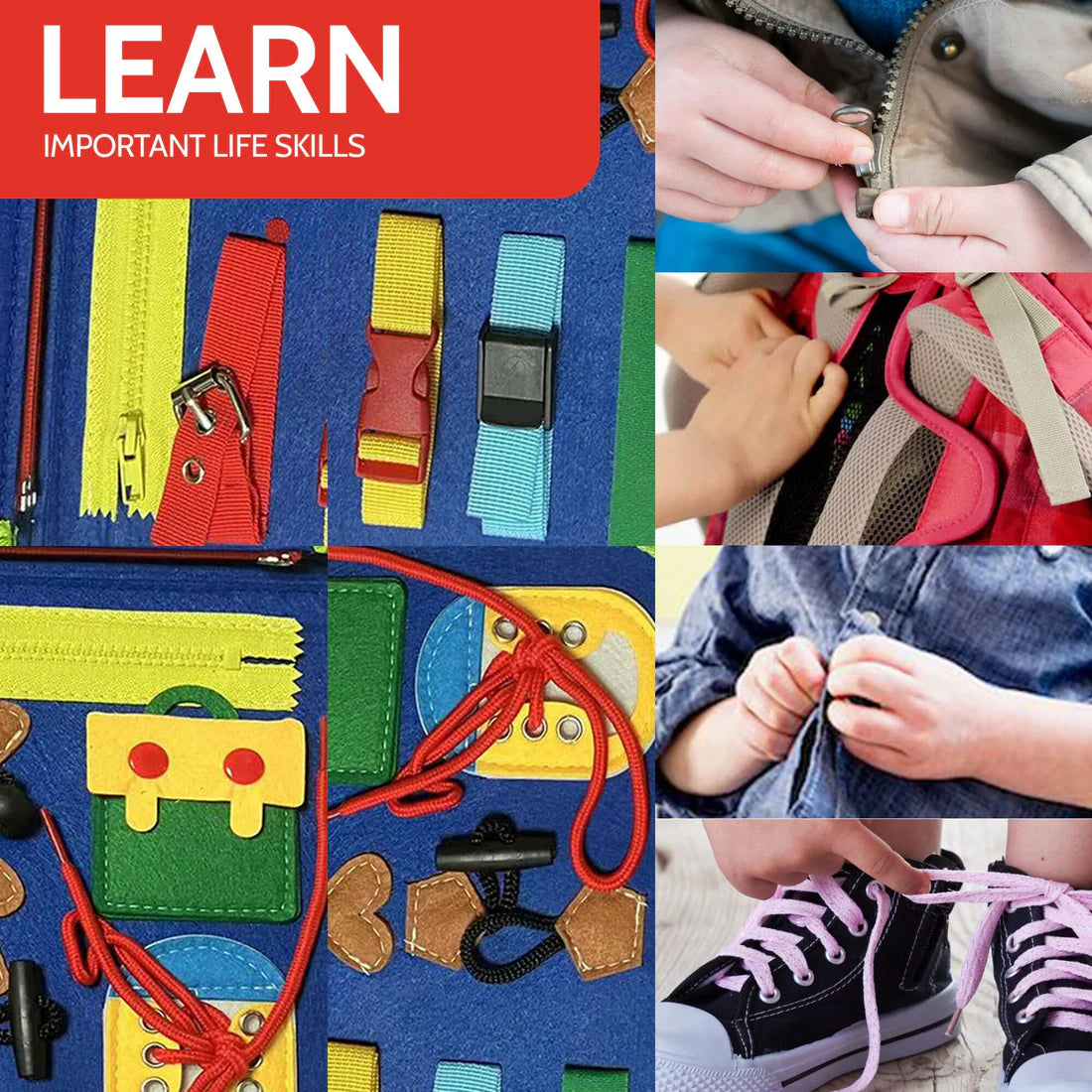 Felt Busy Activity Board - Montessori Learning Fun!- Dinoasur