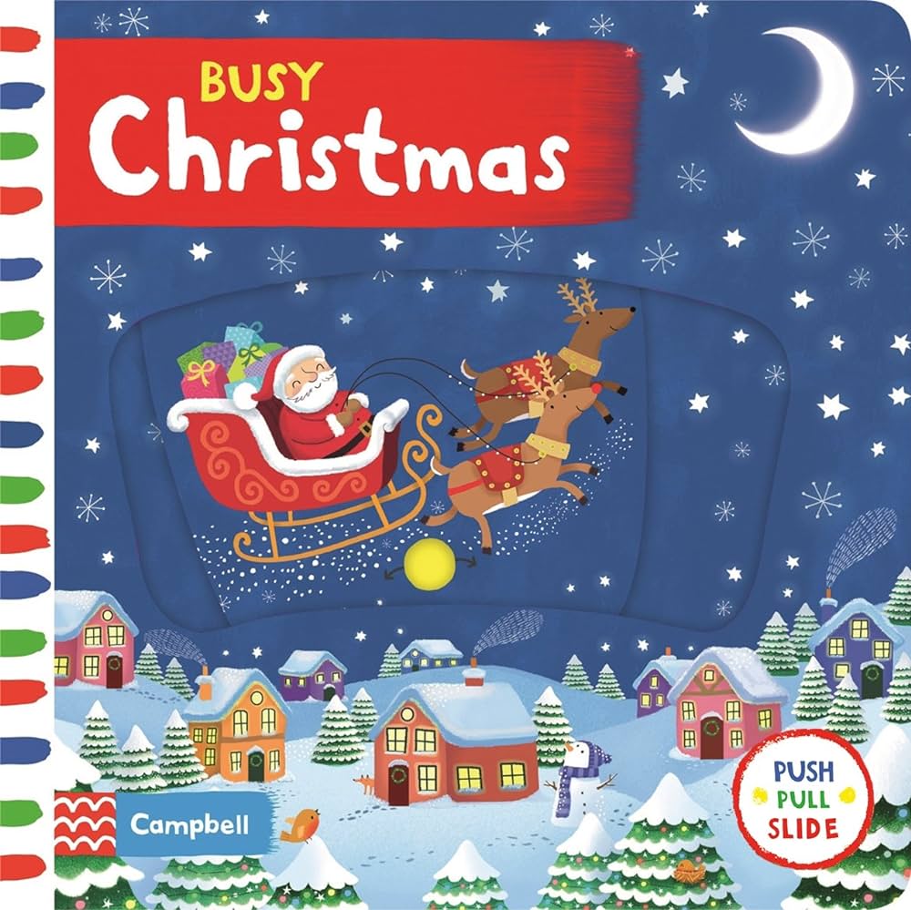 Busy Christmas Push Pull Slide Book