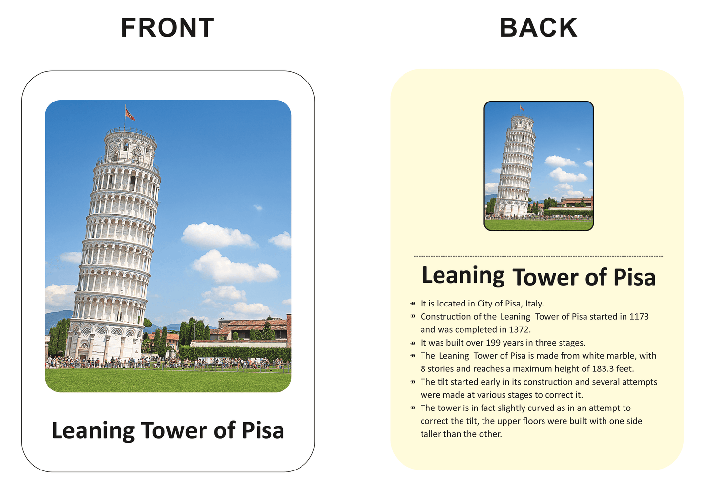 Wonders Of The World Flash Cards For Kids