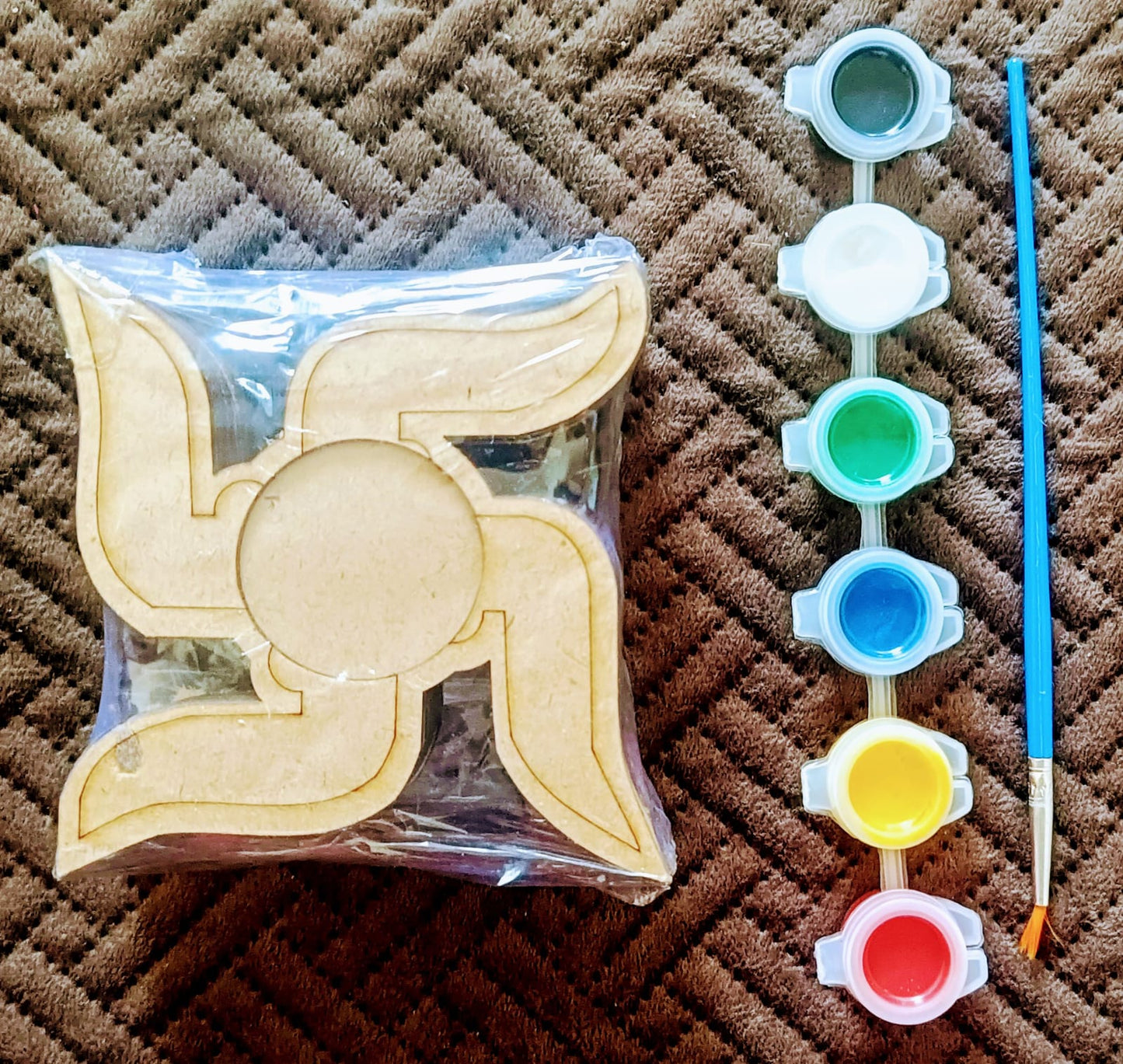 MDF Tea Light Candle Holder for Painting, Craft, Resin Art, DIY & Gifts - set of 1- Swastik