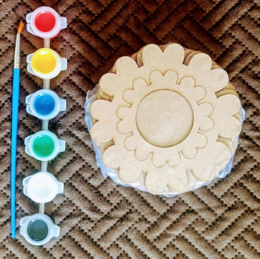 MDF Tea Light Candle Holder for Painting, Craft, Resin Art, DIY & Gifts - set of 1- Flower