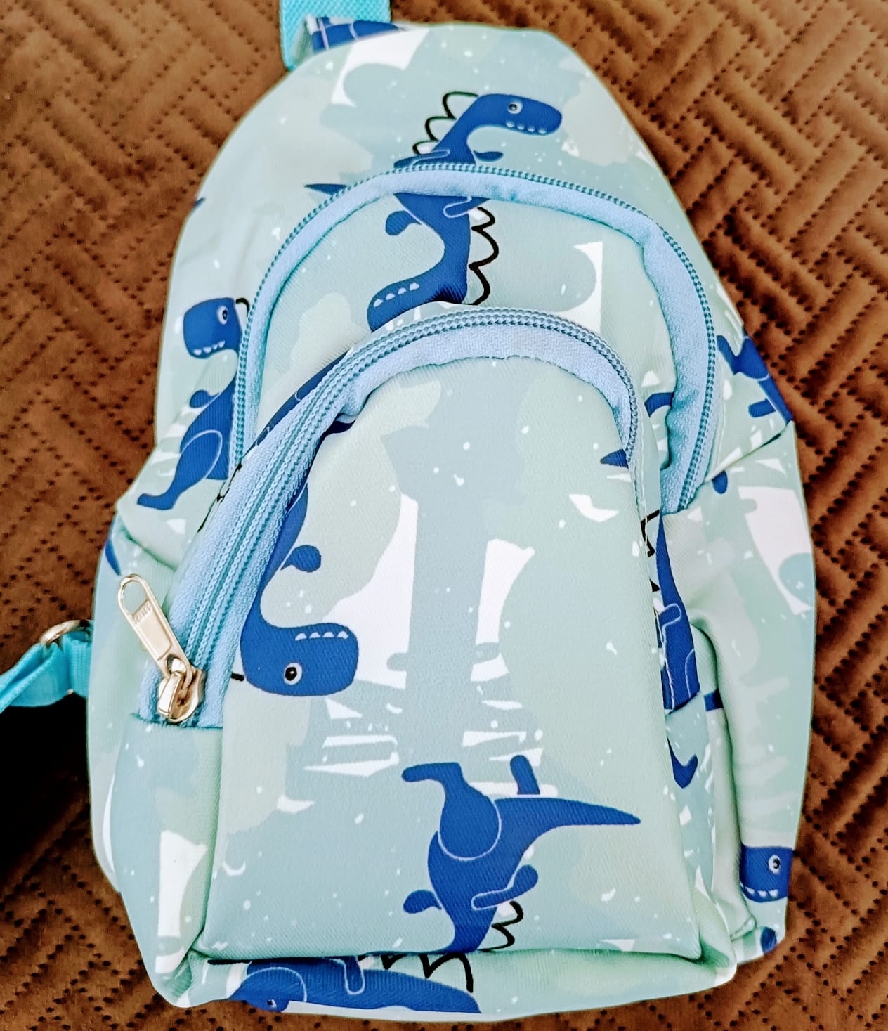 Chest and Waist Bag - Blue dinosaurs
