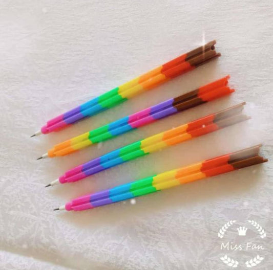 Rainbow Multicolor Non-Sharping Pencil - Pack of 4 pencils