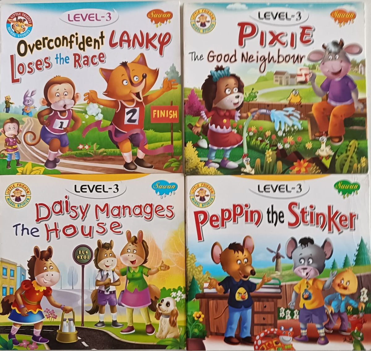 Little Friends - Moral Stories - Combo Set of 4 Books - Level-3