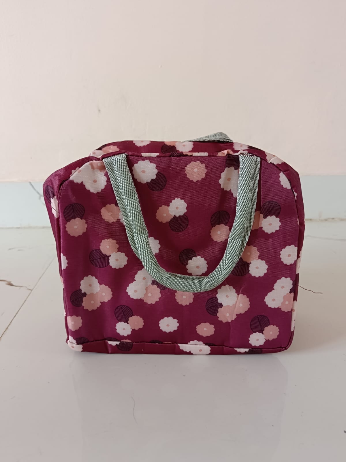 Insulated Lunch Bags,Portable Waterproof Cartoon Cute Thermal Cooler Tote Bag-Flower print