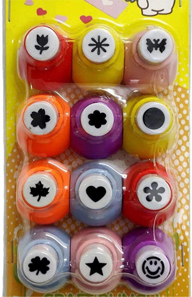 Craft Punching Hole Tool, for DIY Greeting Card, Scrapbook and Art and Craft(Assorted Shapes, Pack of 12)
