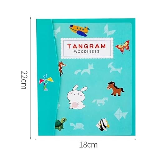 Tangram Woodiness Travel Friendly Magnetic Puzzle Book-Brain/Creativity IQ Montessori Educational Color Shape Recognition Toy Gift for 3+ Age Kids/Toddlers- Set of 1