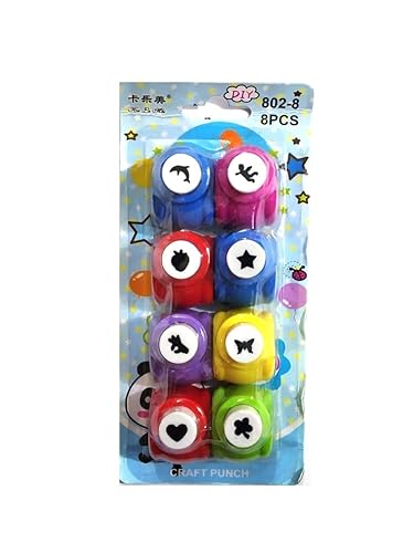Craft Punch Punching Hole Tool, for DIY Greeting Card, Scrapbook and Art and Craft(Assorted Shapes, Pack of 8)