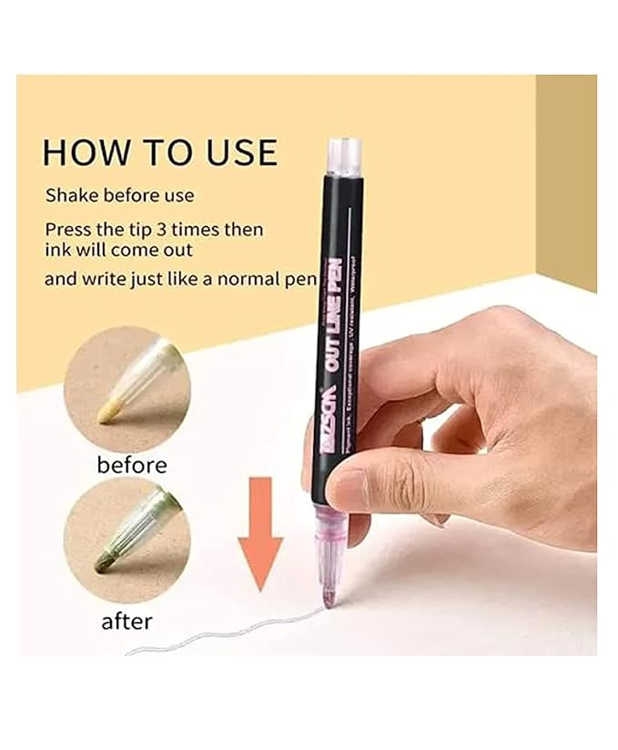 Out Line Pen- 12 Colors