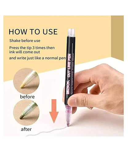 Out Line Pen- 12 Colors