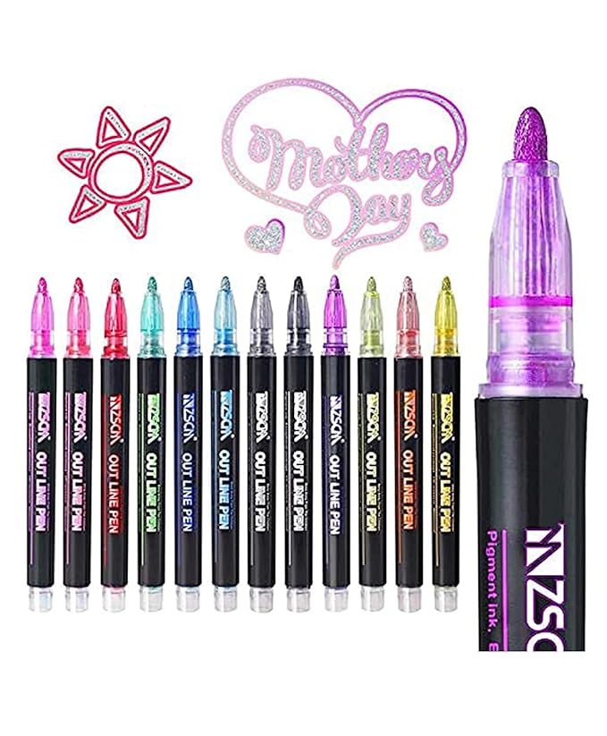 Out Line Pen- 12 Colors