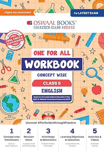 Oswaal One For All Workbook Class 5 English Book | Concept Wise | For Latest Exam