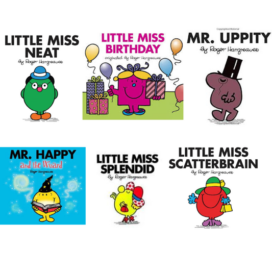 Mr Men and Little Miss Books- Set of 6 books