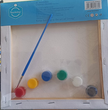 Kids Canvas Kit- 8*8 Canvas Board with Color and Brush-   Animals