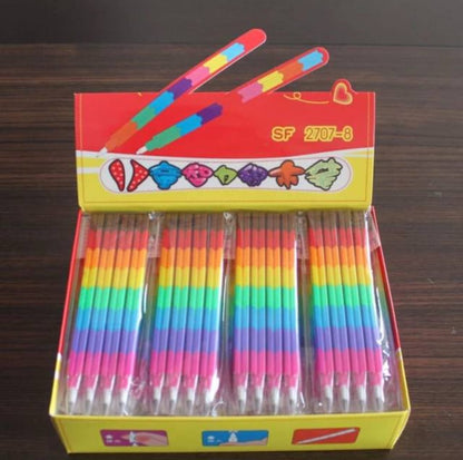 Rainbow Multicolor Non-Sharping Pencil - Pack of 4 pencils