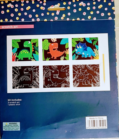 Magic Scratch Painting- Dinosaur in the Jungle