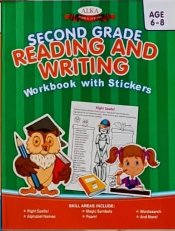 Second Grade Reading and writing workbook with stickers