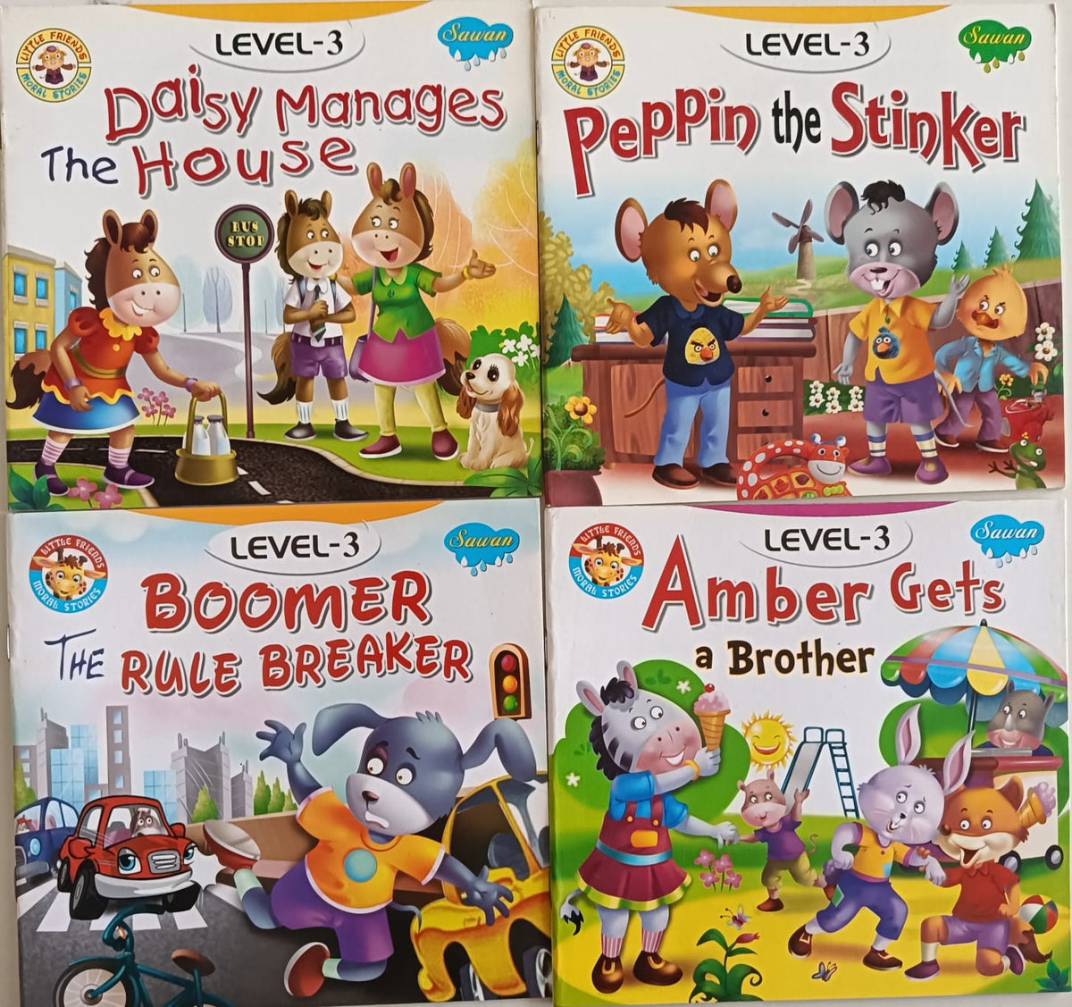 Little Friends - Moral Stories - Combo Set of 4 Books - Level-3