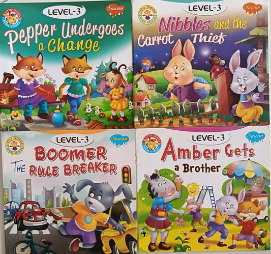 Little Friends - Moral Stories - Combo Set of 4 Books - Level-3